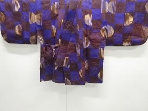 アンティーク　錦紗　松扇に花模様道中着